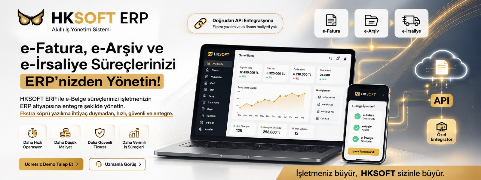 HKSOFT e-Fatura e-Arşiv e-İrsaliye ERP entegrasyonu